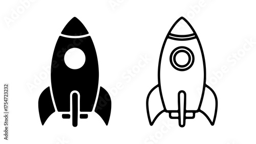 Rocket ship icon with transparent background
