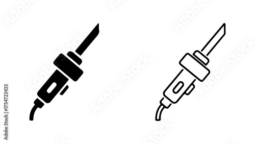 Knife with handle and blade with transparent background