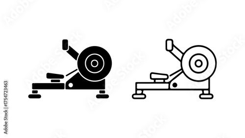Rowing machine icons with transparent background