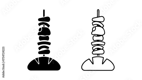 Grilled meat skewers with transparent background