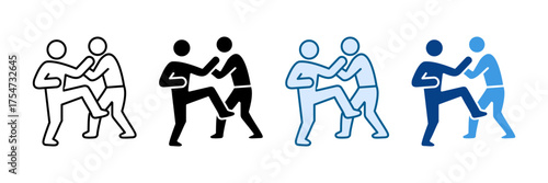 Groin Strike Icon Set Multiple Style Collection