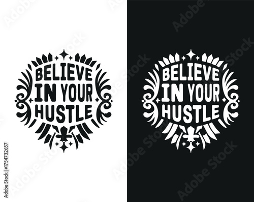 Typographic t-shirt design with some variants of motivational quotes