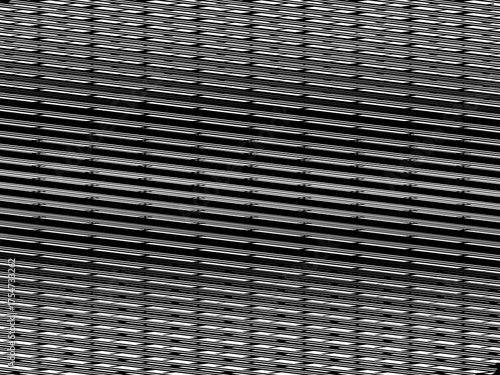 Abstract art geometric background with shiny abstract 3d black and white stripes pattern. Black and white optical illusion with waves and transitions.	
