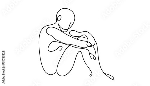 the silhouette of a man hugging himself