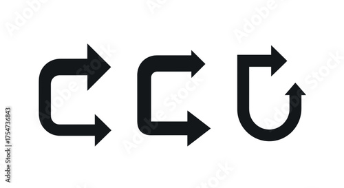 Download black arrow direction vector u turn right left back forward illustration graphic design element