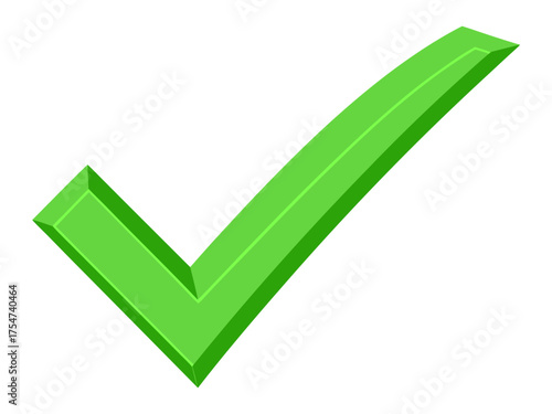 Free Download Bright green check mark symbol isolated on white background - GFXLoad
