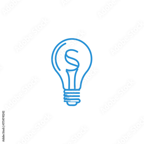 Blue line art lightbulb icon with paragraph symbol, representing legal concepts, intellectual property, and bright business ideas