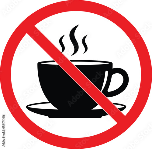 Vector prohibition sign no coffee cup icon eps scalable illustration symbol