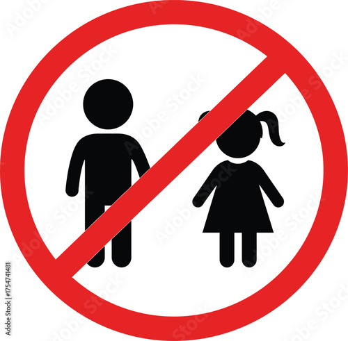 Prohibition sign vector no children allowed icon scalable eps forbidden symbol illustration