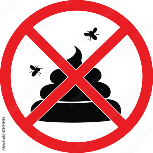No pooping vector icon for cleanliness and public health scalable eps