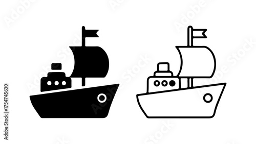 Steamboat icons with transparent background