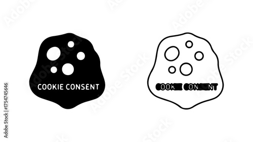 Cookie consent icons with transparent background