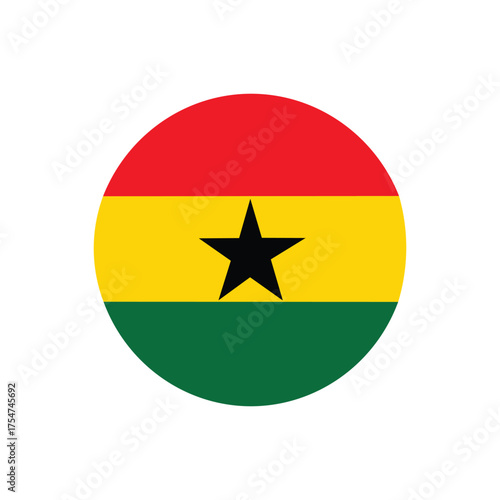 ghana round flag vector