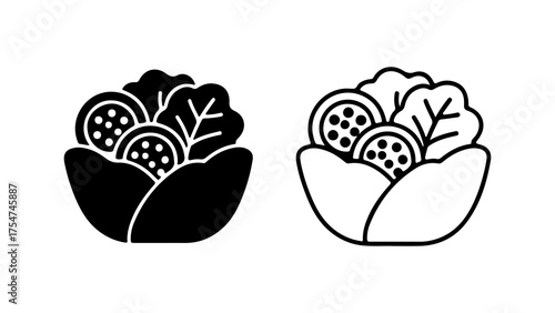 Shawarma wrap with lettuce and tomato with transparent background