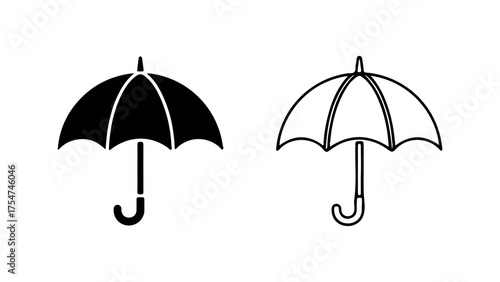 Umbrella icon set with transparent background