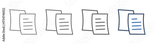 
outline icon sheet paper with two paper design