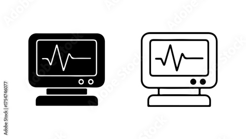 Medical monitor displaying heartbeat with transparent background