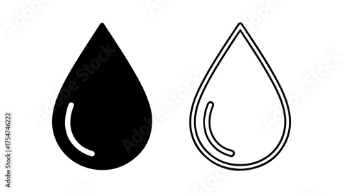 Water drop icons with transparent background