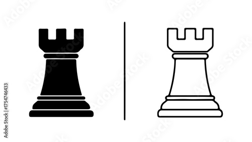 Chess rooks with transparent background
