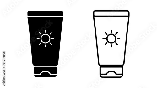 Sunscreen tube icon with transparent background