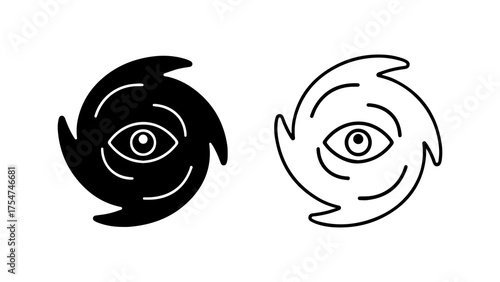 Mystic eye symbol with transparent background