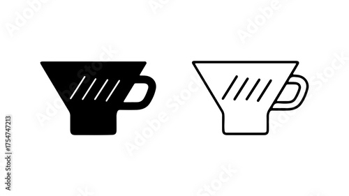 Pour over coffee dripper with transparent background