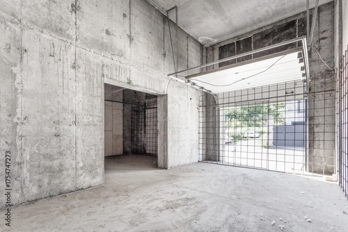 nterior of the apartment without decoration in gray colors