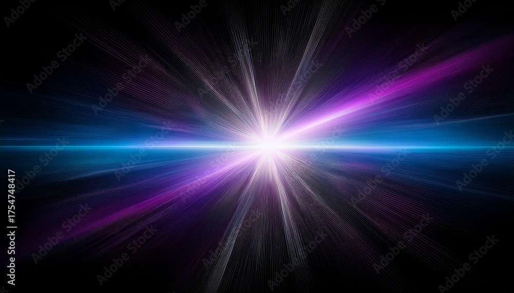 Obraz premium Light Leak Effect With Cool Purples And Whites On A Smooth Black Background Create With Ai