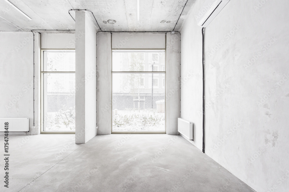 Fototapeta premium nterior of the apartment without decoration in gray colors