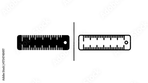 Rulers with measurements and transparent background