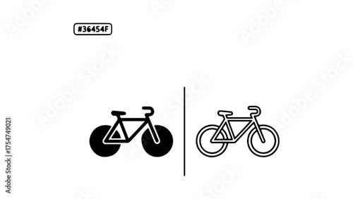 Bicycle icon set with transparent background