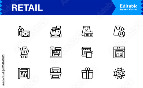 Inventory and Warehouse Line Icon Set Professional and Minimal Vector Collection of Warehouse, Stock, Delivery, Logistics, and Storage Symbols