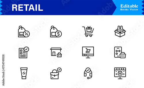 Inventory and Warehouse Line Icon Set Professional and Minimal Vector Collection of Warehouse, Stock, Delivery, Logistics, and Storage Symbols