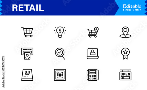 Inventory and Warehouse Line Icon Set Professional and Minimal Vector Collection of Warehouse, Stock, Delivery, Logistics, and Storage Symbols
