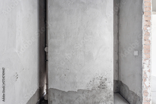 nterior of the apartment without decoration in gray colors