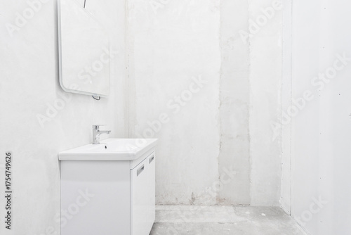 nterior of the apartment without decoration in gray colors