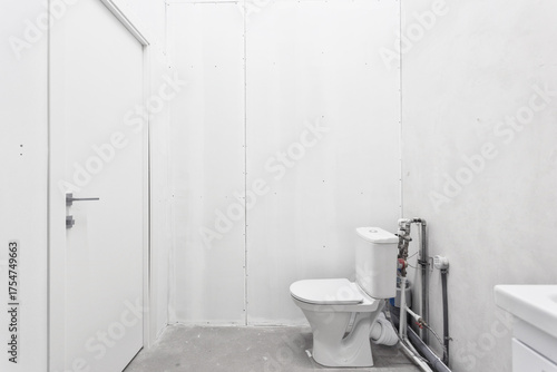 nterior of the apartment without decoration in gray colors