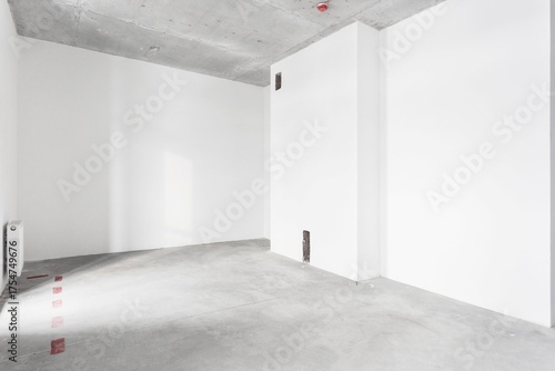 nterior of the apartment without decoration in gray colors