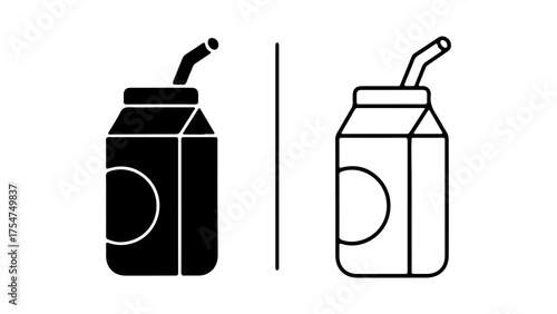 Juice box icons with transparent background