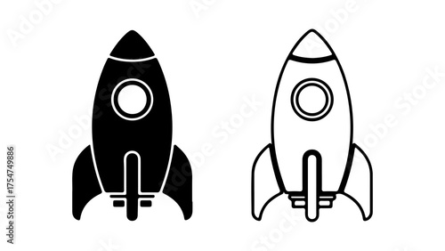 Rocket ship icon with transparent background