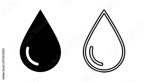Water drop icons with transparent background