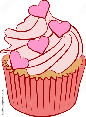 Hearts Candy Cupcake