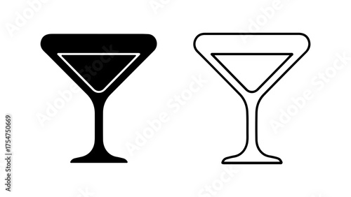 Martini glasses with transparent background