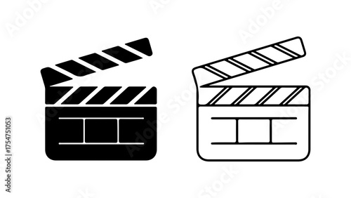 Clapperboard icons with transparent background