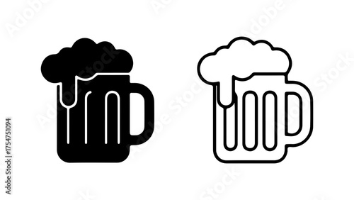 Beer mug outline with transparent background