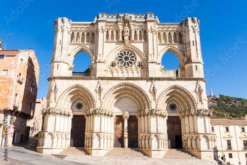 Cathedral and old buildingd in Plaza Mayor, Cuenca, Spain