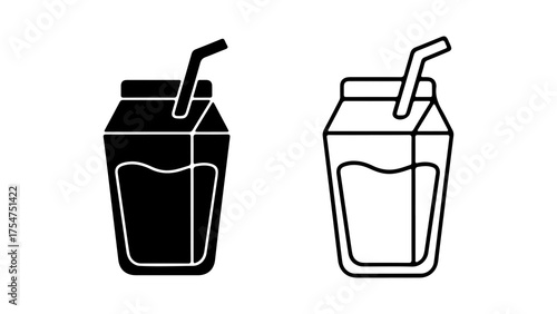 Juice box icons with transparent background