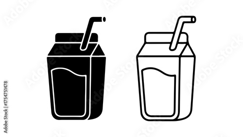 Juice box icons with transparent background