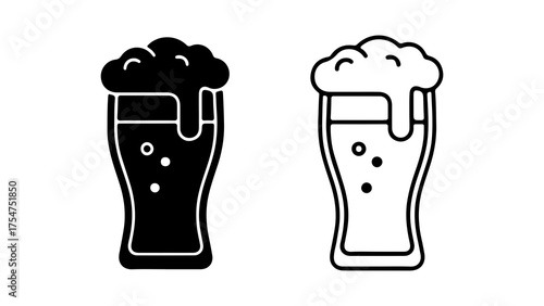 Beer mugs with foam with transparent background