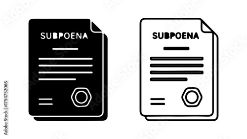 Subpoena documents with transparent background